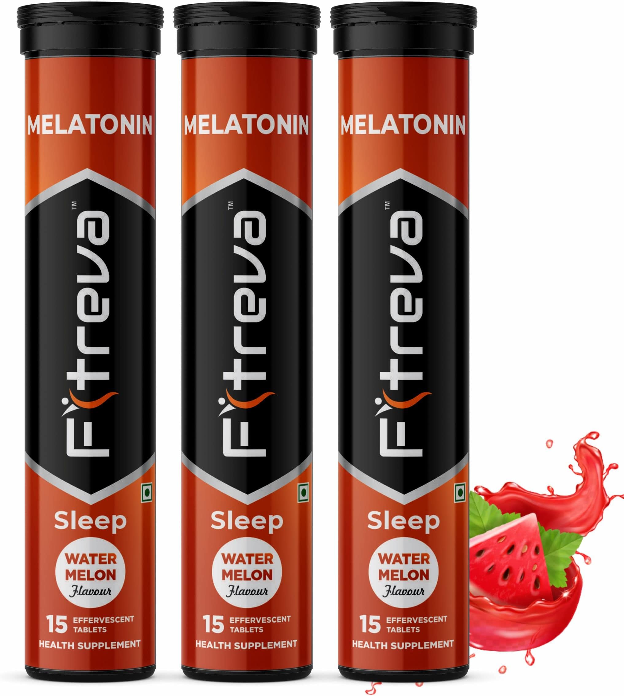 Fitreva Melatonin 45 Effervescent Tablets for Restful Sleep - Watermelon Flavor