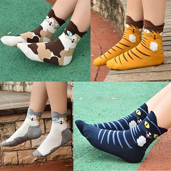 Cute Animal Design Women's Socks Casual Cotton Crew Socks