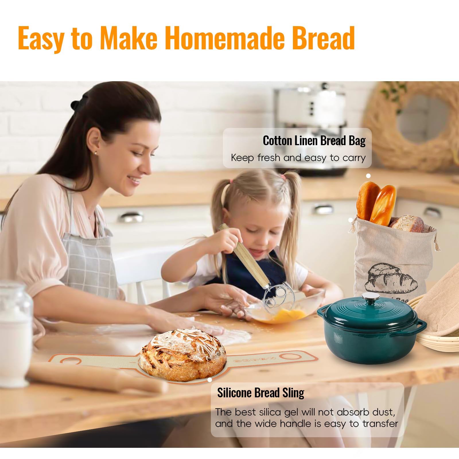 Gärkörbchen Set Sauerteig für Zum Brotbacken: Gärkorb Rund 23 cm Oval 25 cm Brot Backen Zubehör Set für Brot