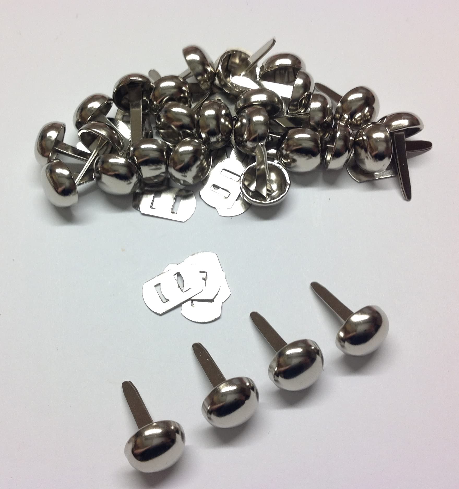 celloexpress Pack of 28-18mm SILVER ROUND with BACKS - Bag & Purse Feet with Backs - Round Bottom Handbag Studs - Bag making & Crafts