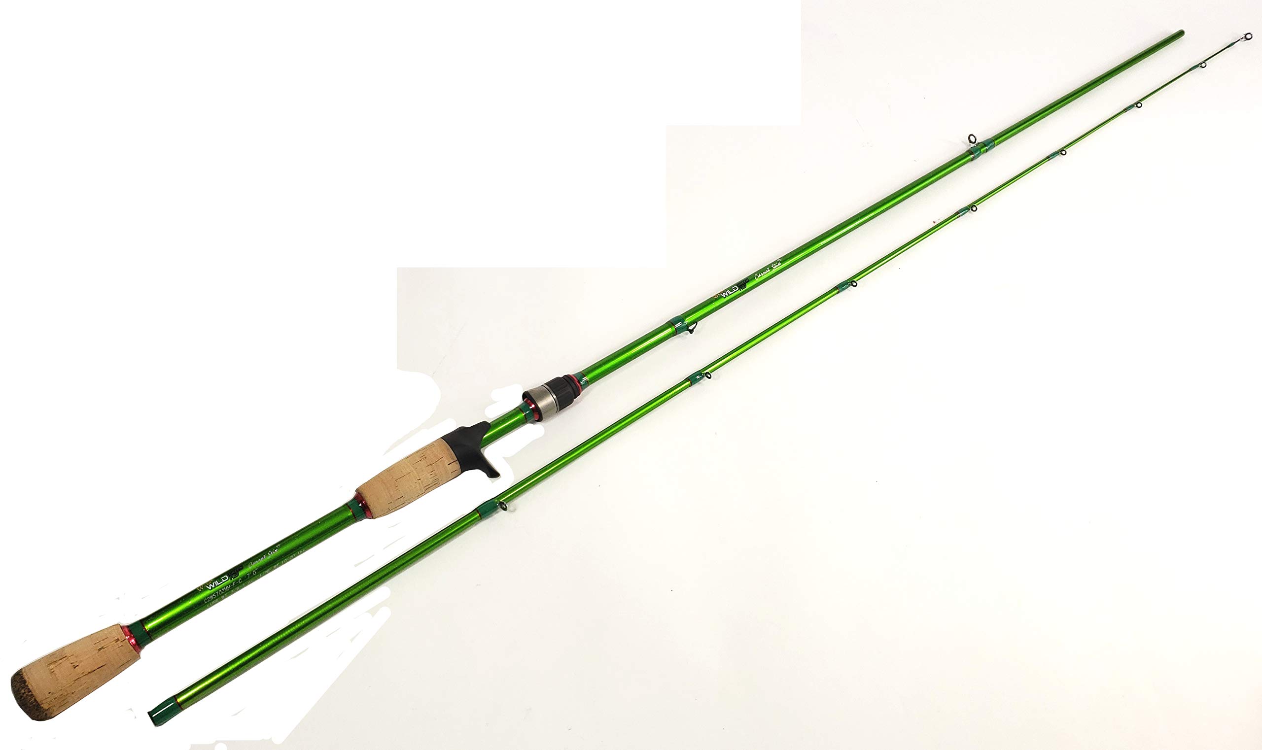 Carrot Stix Collapsible 2 Piece Casting PRO Wild Wild Green Greenwater Inshore Fishing Rod