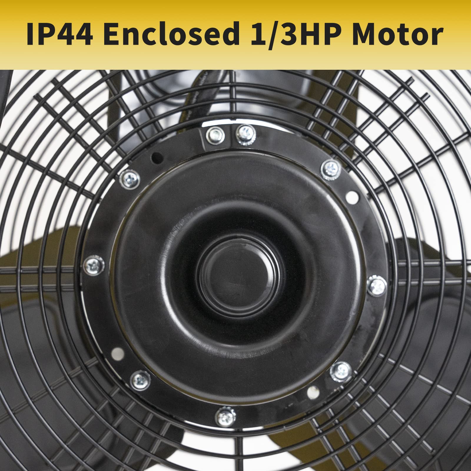 HiCFM 30 Inch Heavy Duty Barrel Floor Fan - 13000 CFM, 1/3 HP Motor, 9ft Cord, 5 Inch Wheels For Workshop & Garage