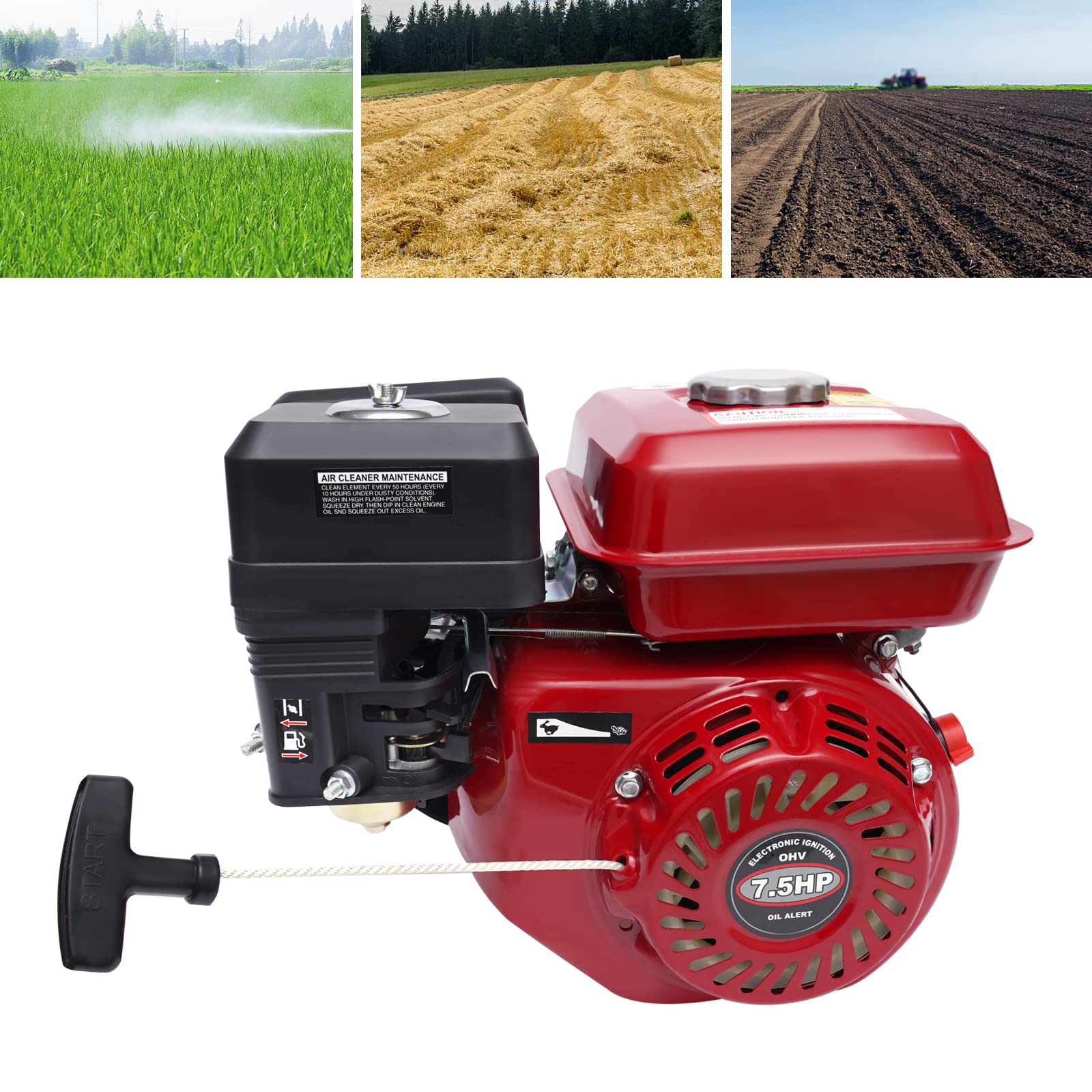 Motore a benzina a 4 tempi, generatore portatile 4000 W, velocità di rotazione 3600 rpm, motore a benzina 7,5 HP a quattro tempi, raffreddamento ad aria 208 CC, elettrodomestici, edilizia, agricoltura