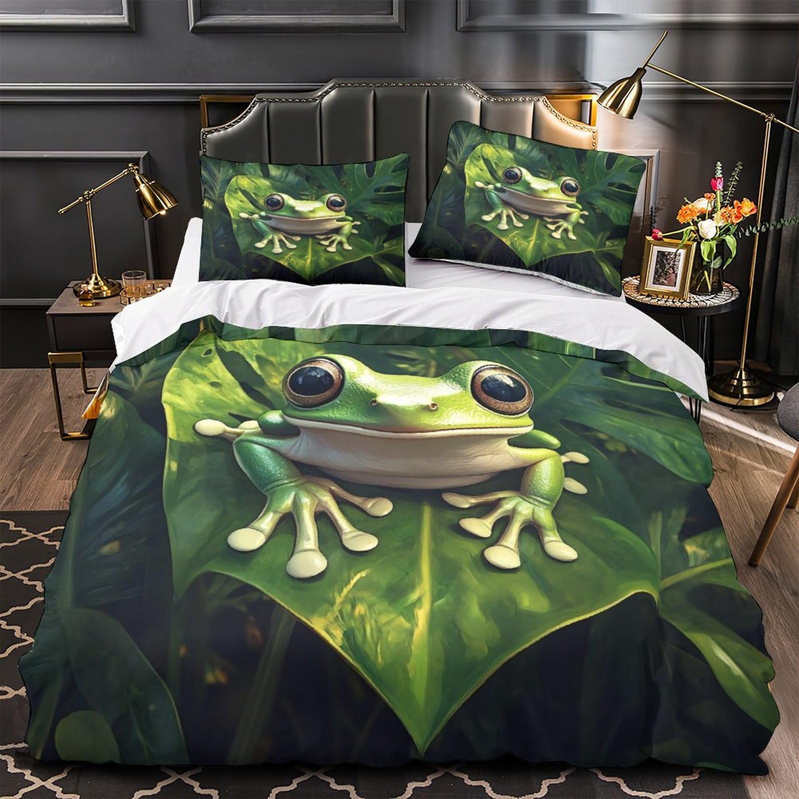 Linge de lit microfibre haut de gamme effet 3D nature 3 pièces