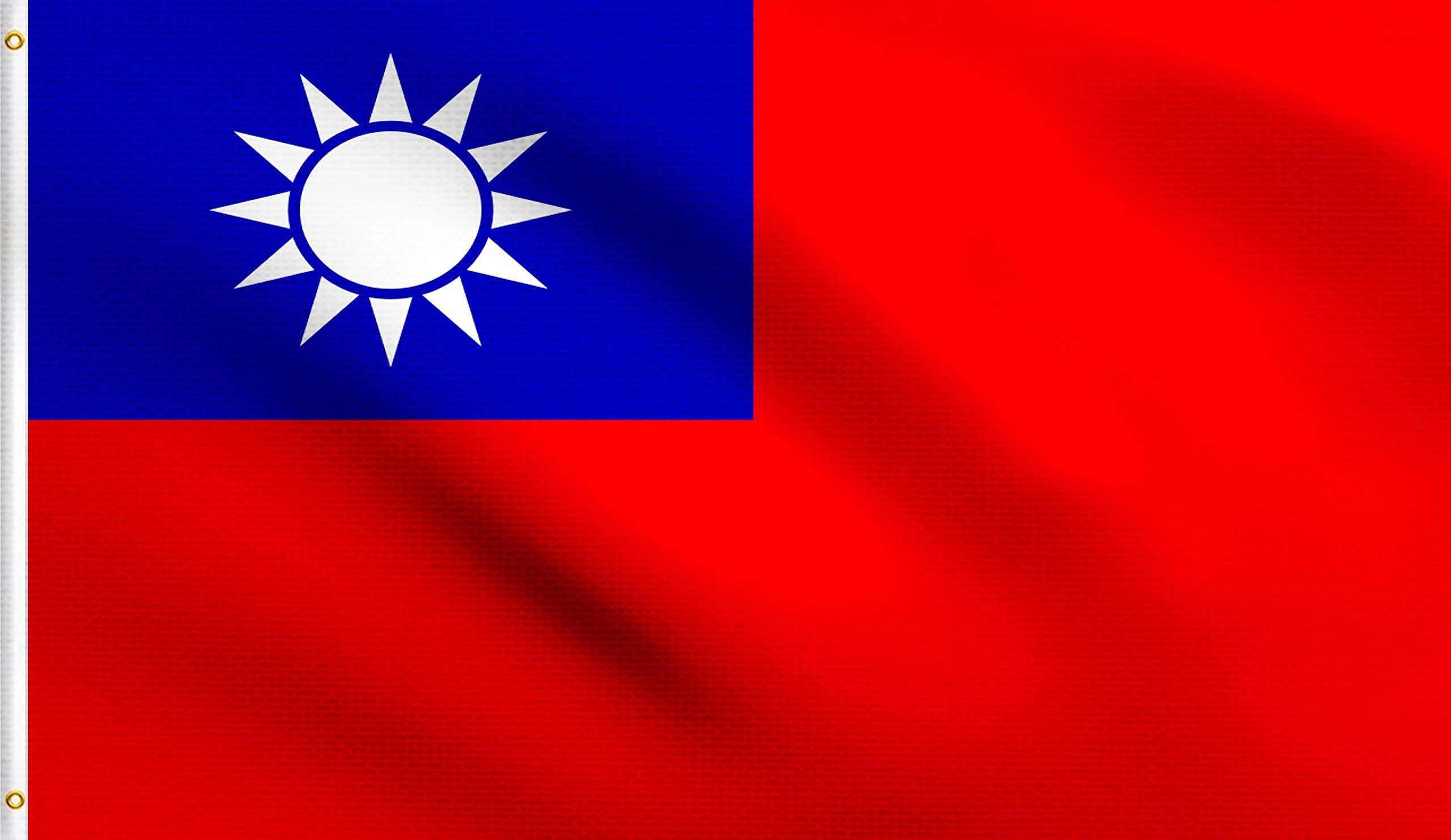 DMSE Taiwan Taiwanese Flag 3X5 Ft Foot 100% Polyester 100D Flag UV Resistant (3' X 5' Ft Foot)