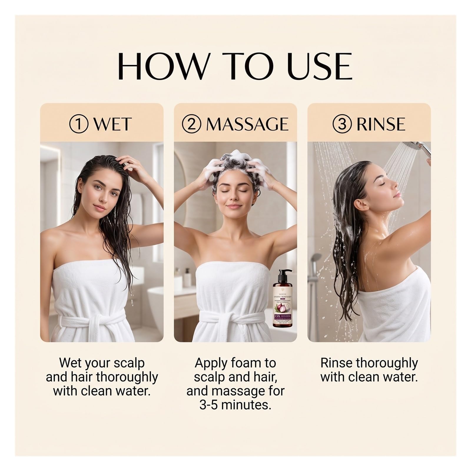 Champú nutritivo for el cabello | Refrescante y controladora de grasa, nutritiva for las raíces del cabello y calmante for el cuero cabelludo.(3pcs)