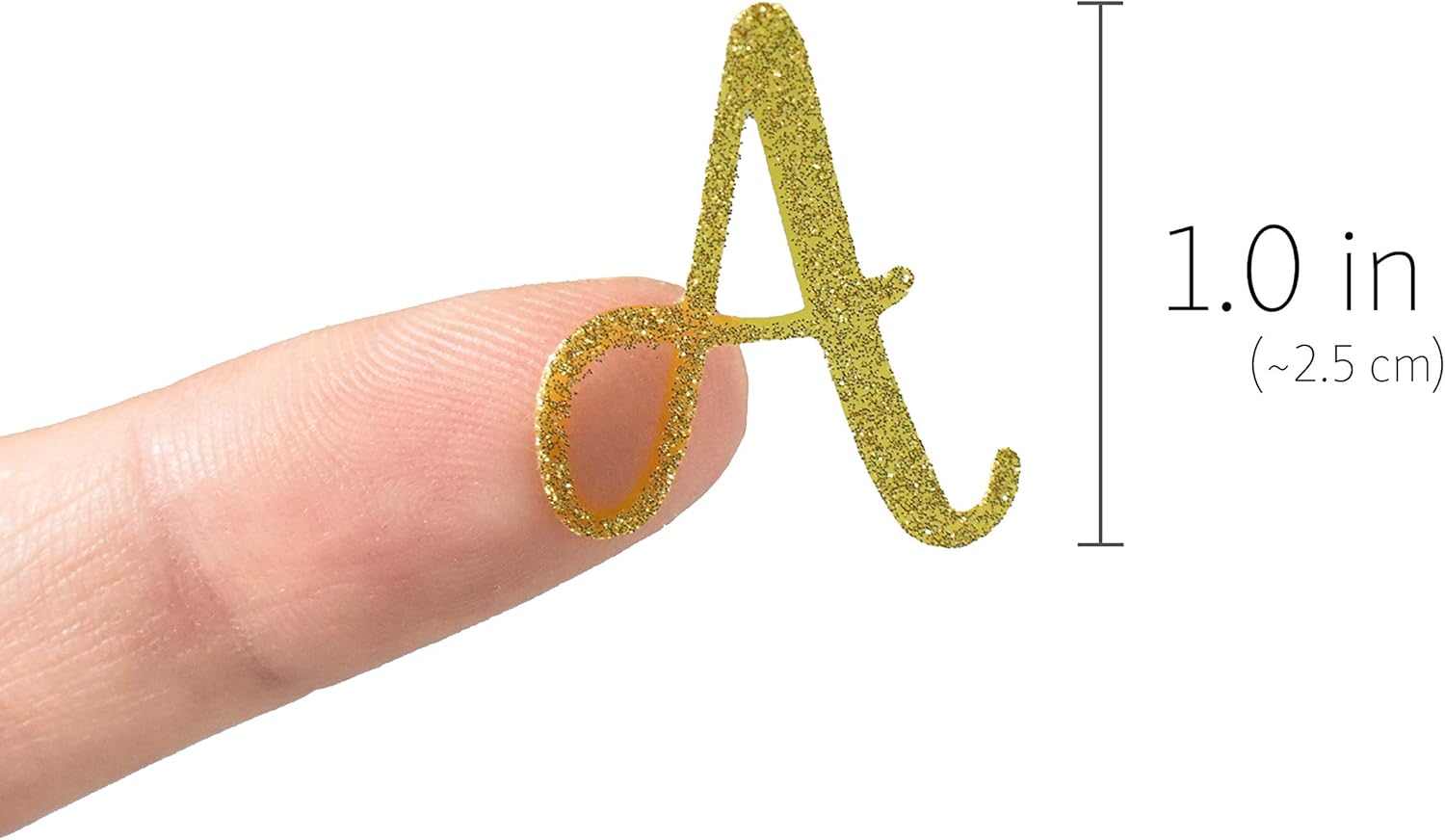 Buy Qq U Gold Glitter Cursive Alphabet Letter And Number Stickers Online In Turkey B08ngyy7vk