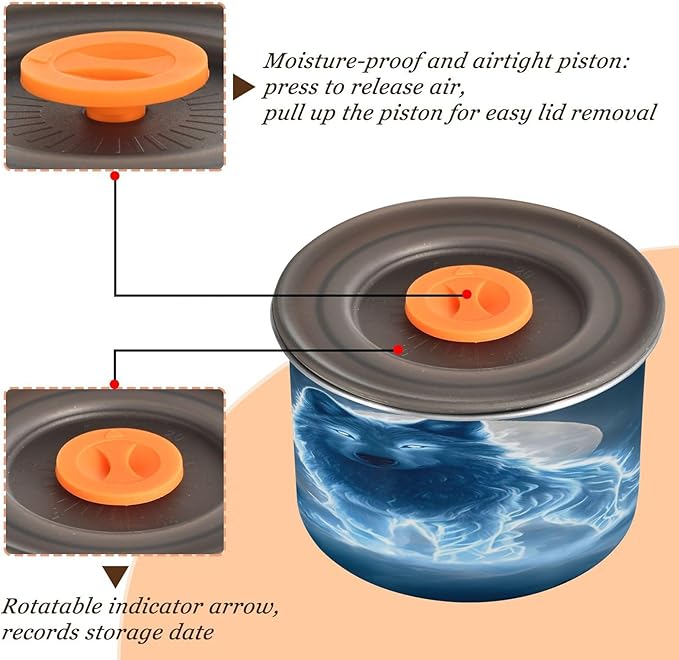 Almacenador de Alimentos ALAZA Moon Cloud Wolf 17 oz (0.5 L) Acero Inoxidable miniatura 5