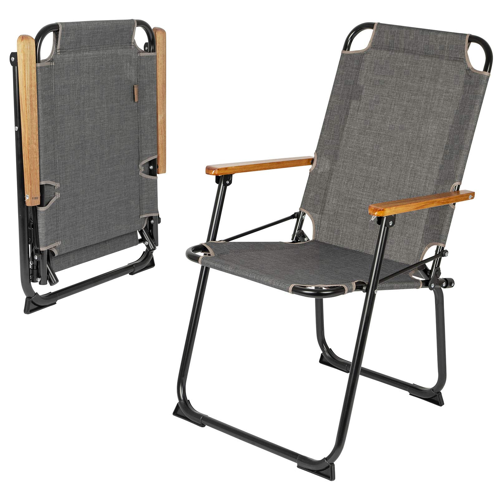BO-CAMP BC UO Silla plegable Brixton M grigio per campeggiatori e outdoor, per comfort e praticità all’aperto