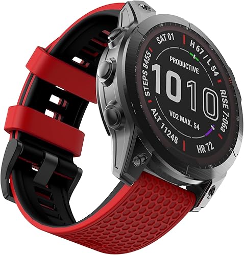 OVERSTEP Correa de reloj compatible con Fenix 5X, correa de reloj de silicona suave de 0.06 pulgadas de ancho para Garmin Fenix 5XFenix 5X PlusFenix