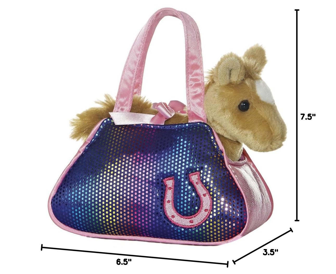 Aurora® Fashionable Fancy Pals™ Betsey Bling Stuffed Animal - Plush with Stylish Purse for Dress Up Fun - Perfect for Kids 3+ Years, Costumes, and Birthdays - Purple 7.5 Inches