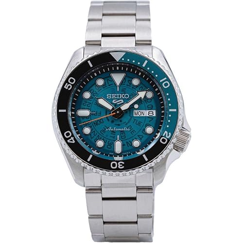 SEIKO 5 Sports SKX â€˜Skeleton Styleâ€™ Blue Dial SRPJ45K1, bracelet