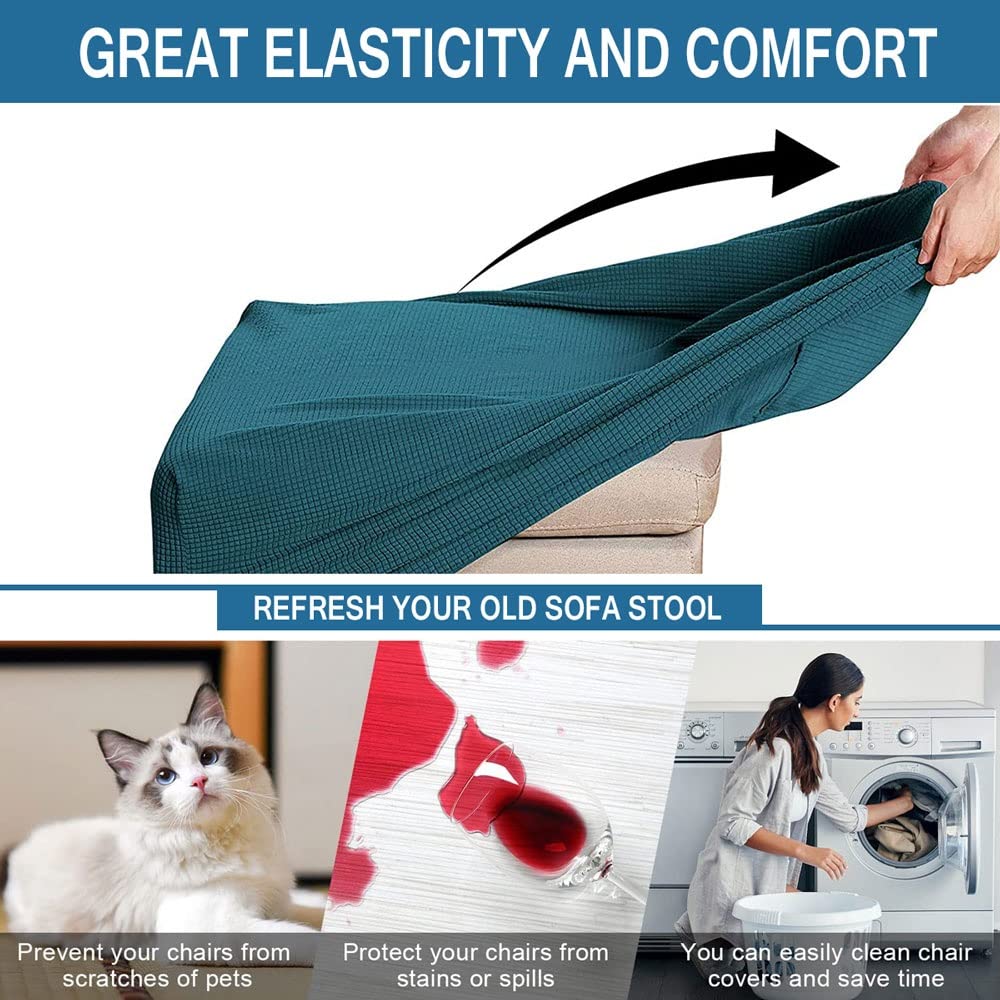 Copripouf Elastico Quadrato 50x50 Cm - Fodera Protettiva Per Ottomani E Sgabelli, Lavabile, Antiscivolo - Foto 9