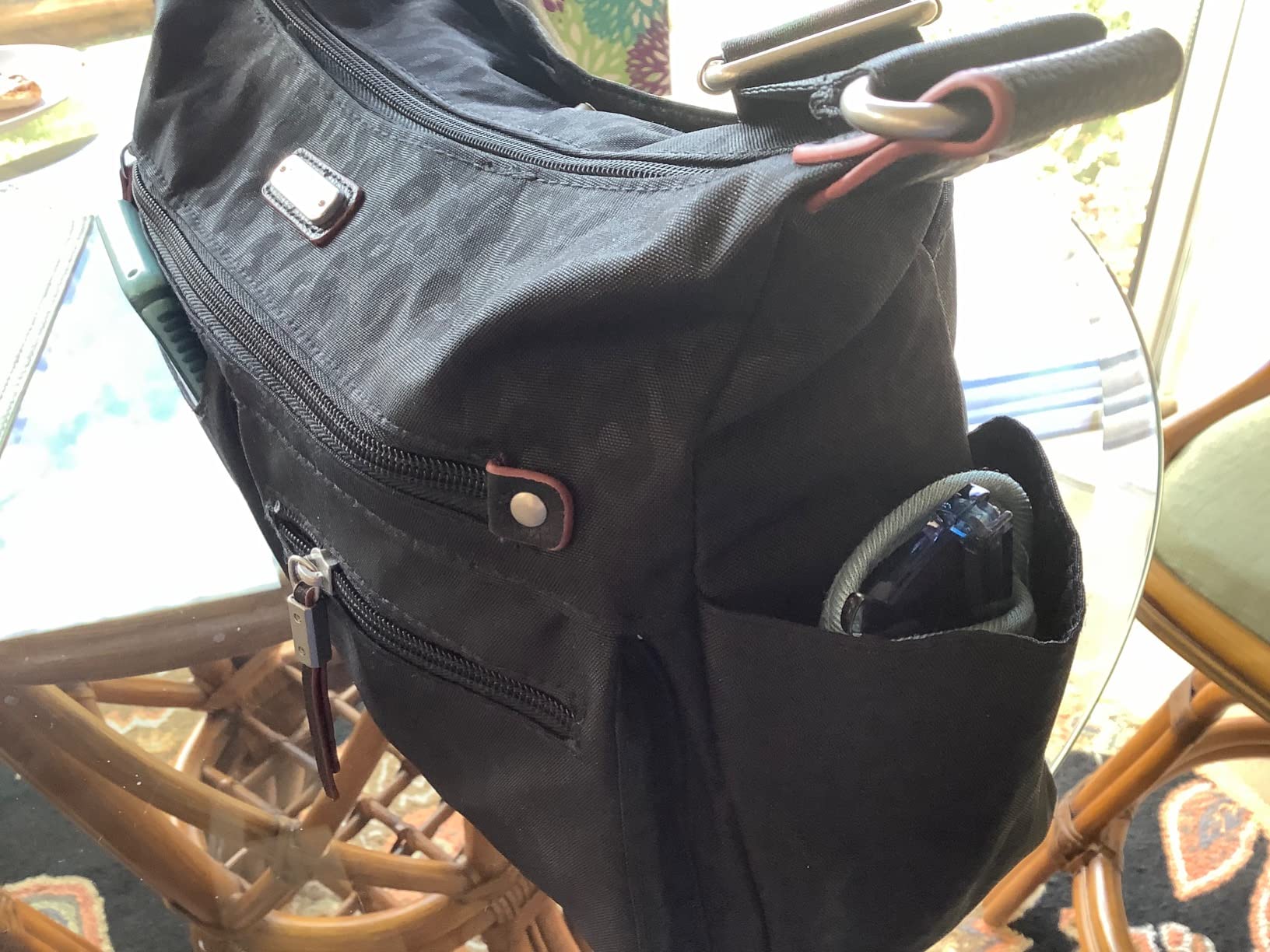 Baggallini Borsa Hobo Donna Con Portafoglio A Polso | New Classic Heritage In Pelle Sintetica Leopardo Nero, RFID, Unica