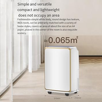 12L/Day Compressor Dehumidifier with 1.8L Water Tank, Quiet and Energy Efficient Dehumidifiers, 24H Timer, for Home/Office Damp