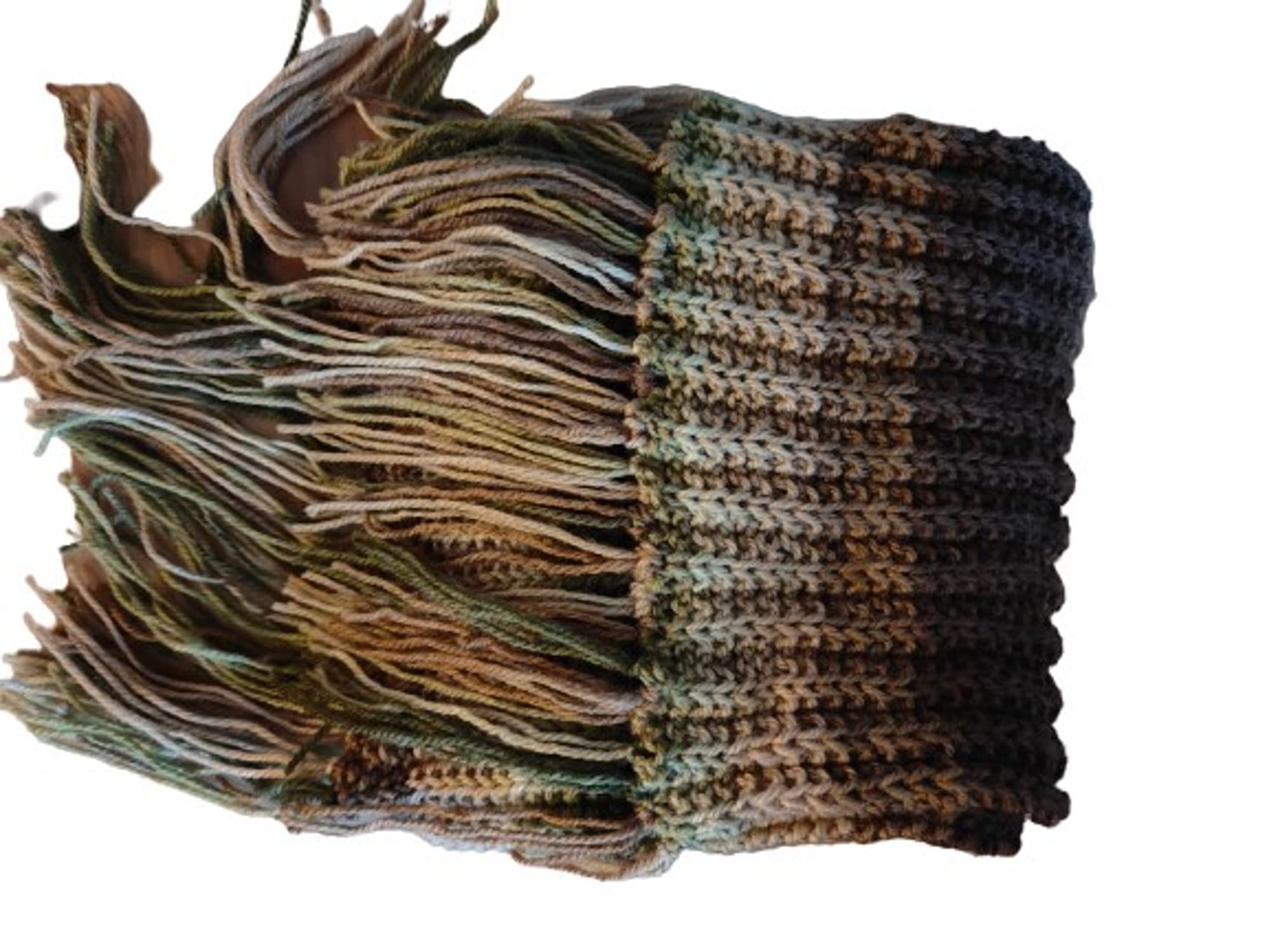 ca. 146 x 18 cm Wollschal Schal handgestrickt gestrickt Strickschal XL