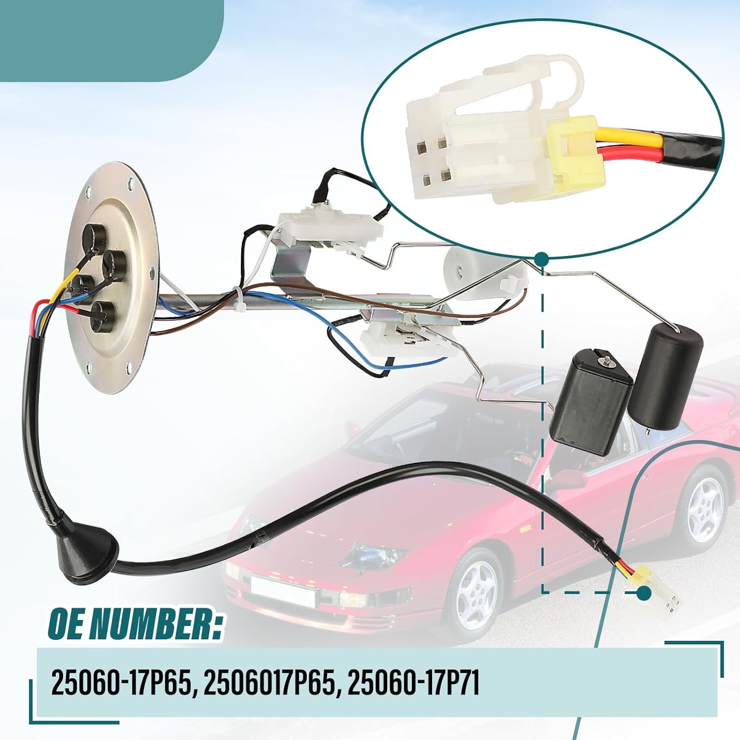 Fuel Tank Sending Unit Gas Tank Sender Kit Compatible with 3.0L Nissan 300ZX 1984-1989, Replace# 25060-17P65, 2506017P65, 25060-17P71
