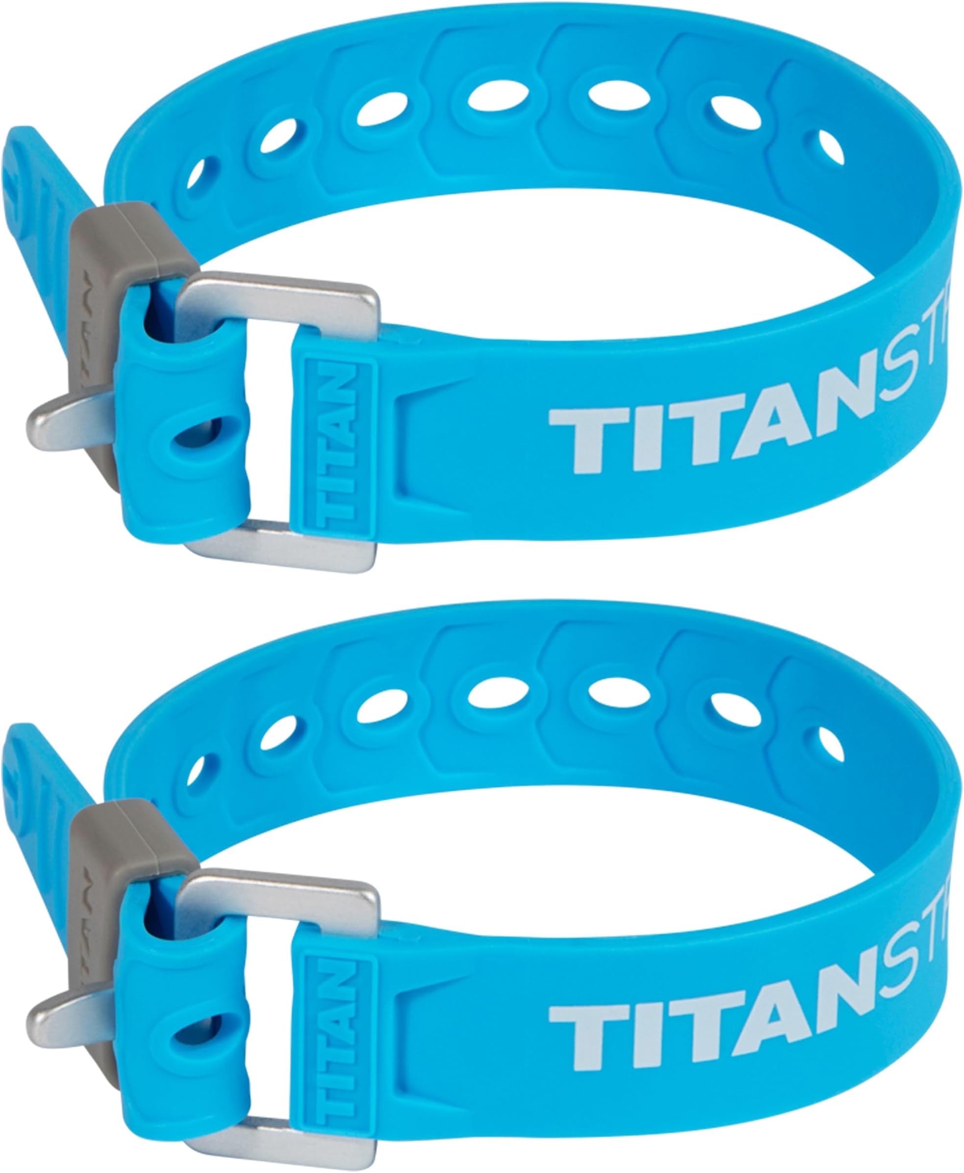Titan Utility Straps - Safety Strap Set to Secure Splits, Cargo Bikes, Garden Hoses, Wood Working Projects - 60 lb. Working Load, 14" Length, Fluoro Blue, 2-Pack