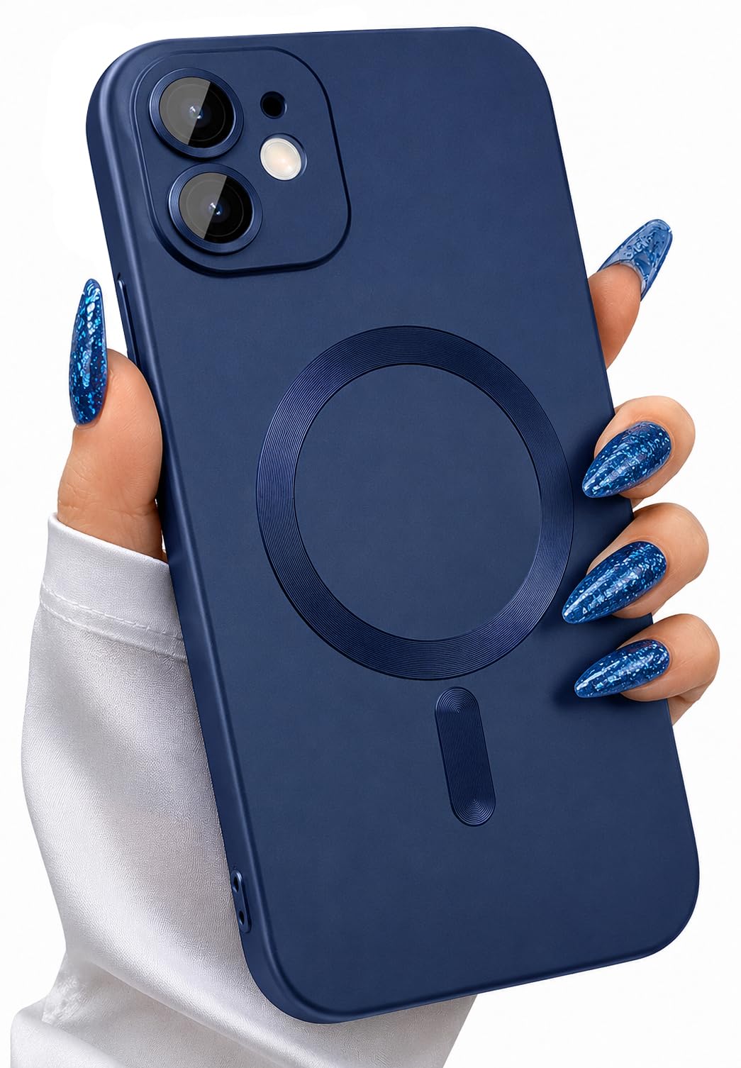 DIZORO® Magnetic Case for iPhone 13 / iPhone 14 Cover [Compatible with MagSafe][Built-in Camera Lens Protector] Slim Soft Silicone Bumper Shockproof Metallic Luster Back Cover Phone Cases (Desert) — Amazon image 16