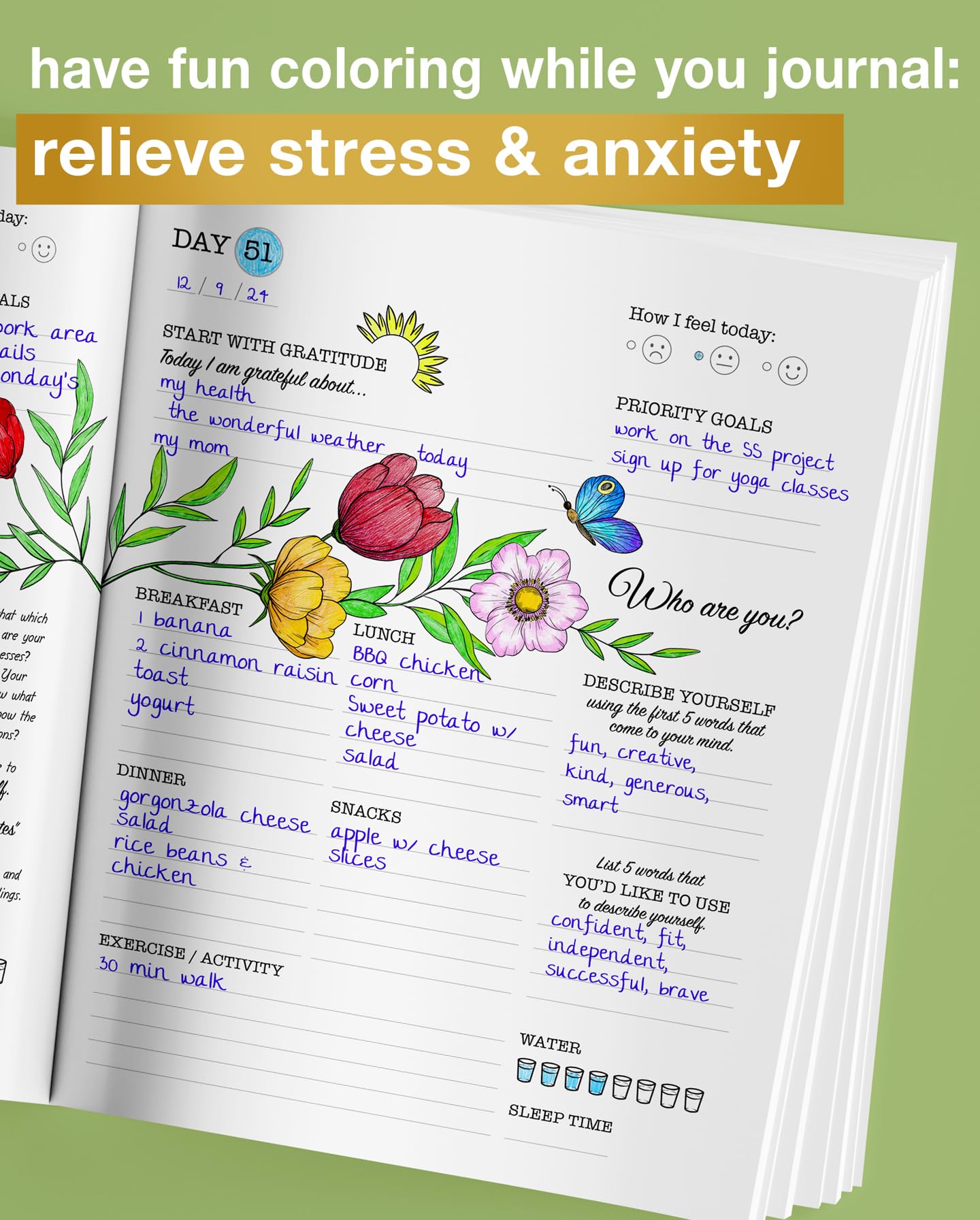 The Best Of Me: A Daily Food, Gratitude and Self-Care Journal for Women to Get in Your Best Shape Physically, Mentally and Spiritually