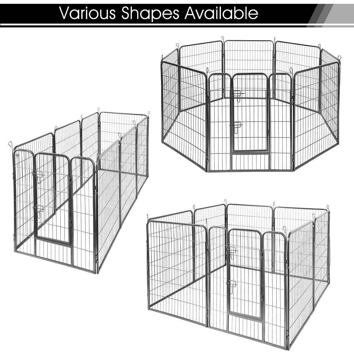 Buy Giantex 40 inch Dog Fence with Door, 16/8 Panels Dog Playpen for