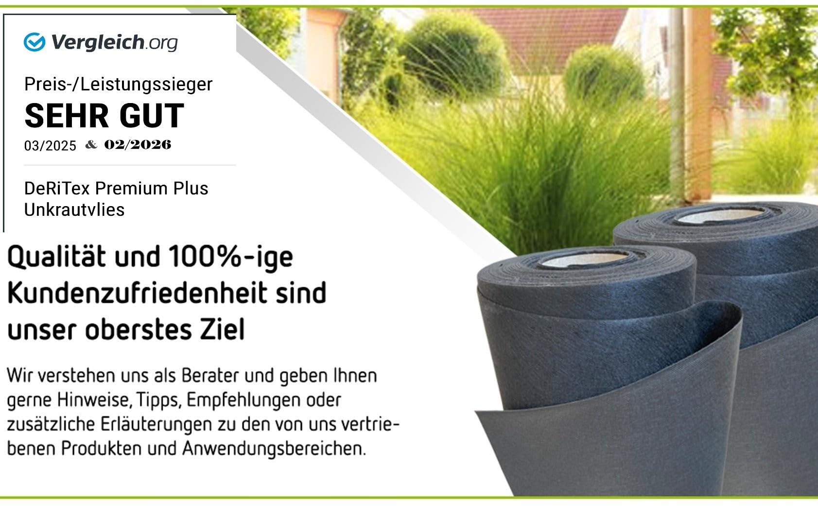 200g/m² Premium-Plus Unkrautvlies 25m² (1m x 25m)