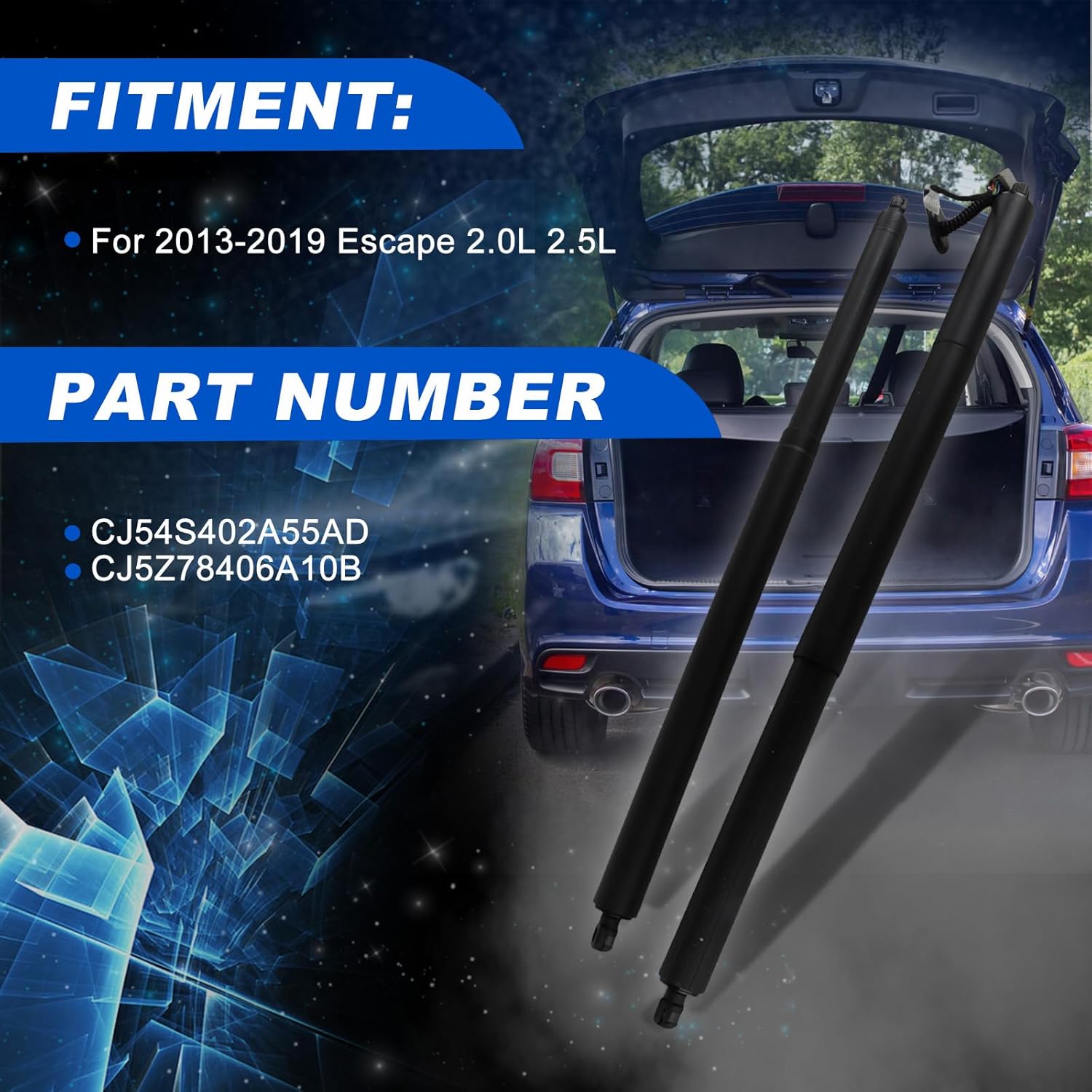 cycwer Electric Rear Tailgate Power Lift Support Shock Strut for 2013-2019 Escape 2.0L 2.5L Replaces CJ54S402A55AD CJ5Z78406A10B, 2-PC Set