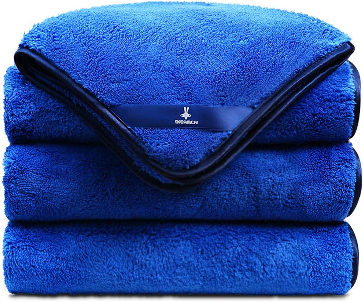 Vergiss Microfiber Car Cleaning Cloths, Car Drying Towel Dual Layer Ultra-Thick Microfiber Polishing Waxing Drying Cleaning Towel Cloth Car（3 pack）