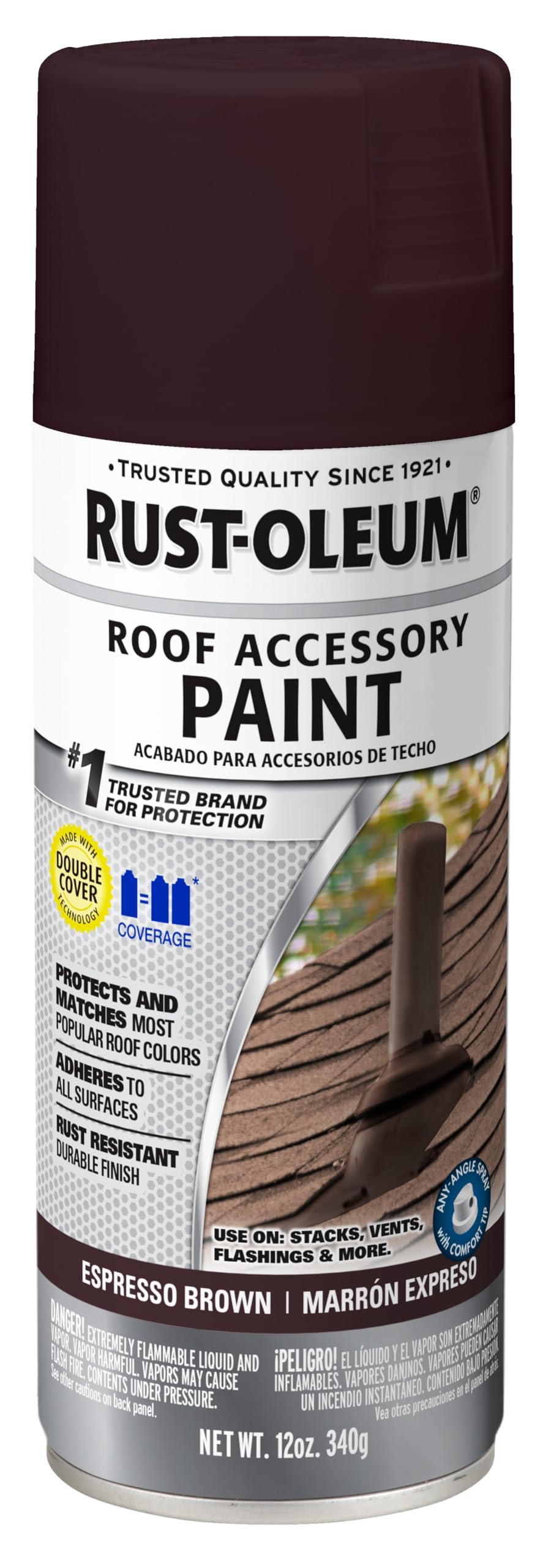 Rust-Oleum302125 Roofing Accessory Coating Spray, 12 oz, Espresso Shake