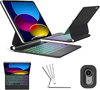 FOGARI iPad A16 11" és iPad 10 (2022) Billentyűzet - AZERTY Francia Kiosztás, Érintőpaddal, Mágneses Rögzítés, 7 Színű Háttérvilágítás, Véko 1