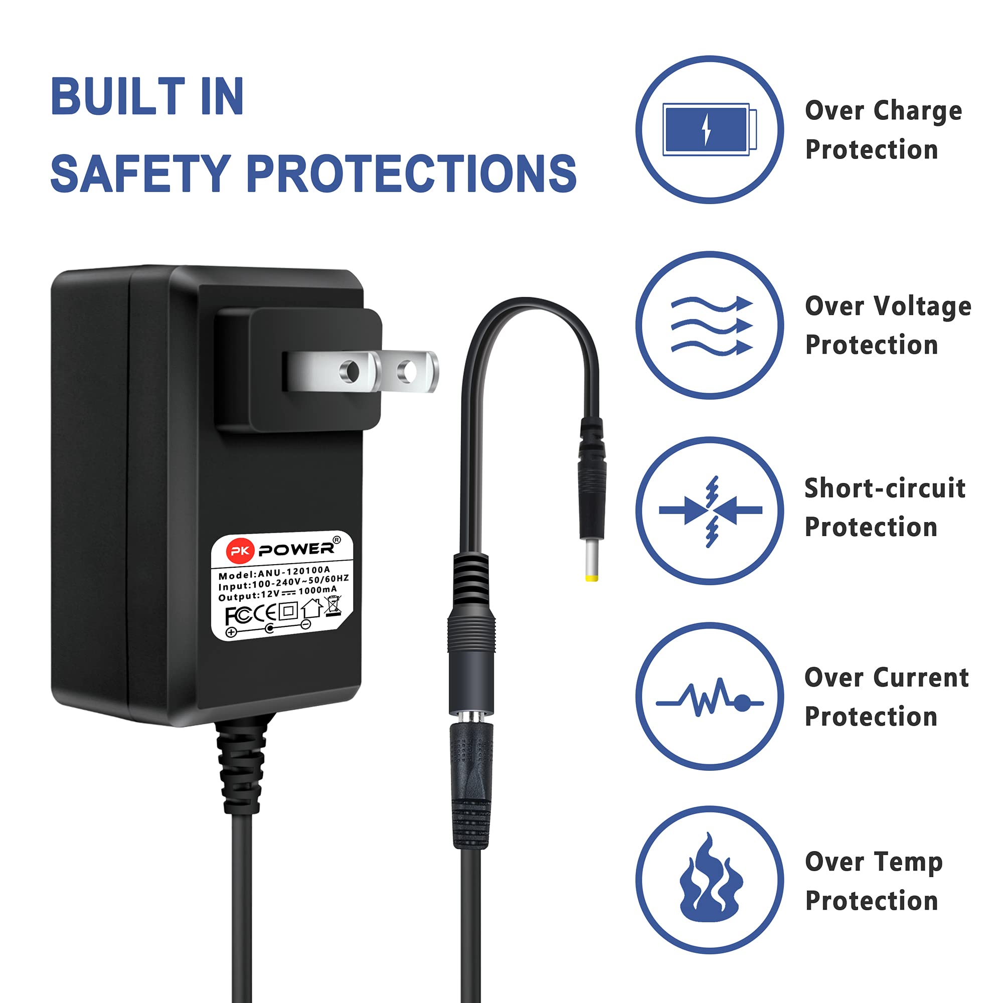 PKPOWER AC Adapter Compatible with Dymo LabelManager 260P 360D 280 1815990, Power Supply for Label Manager LM-280 1754490 420P 1768815 Printer Cord Cable Charger