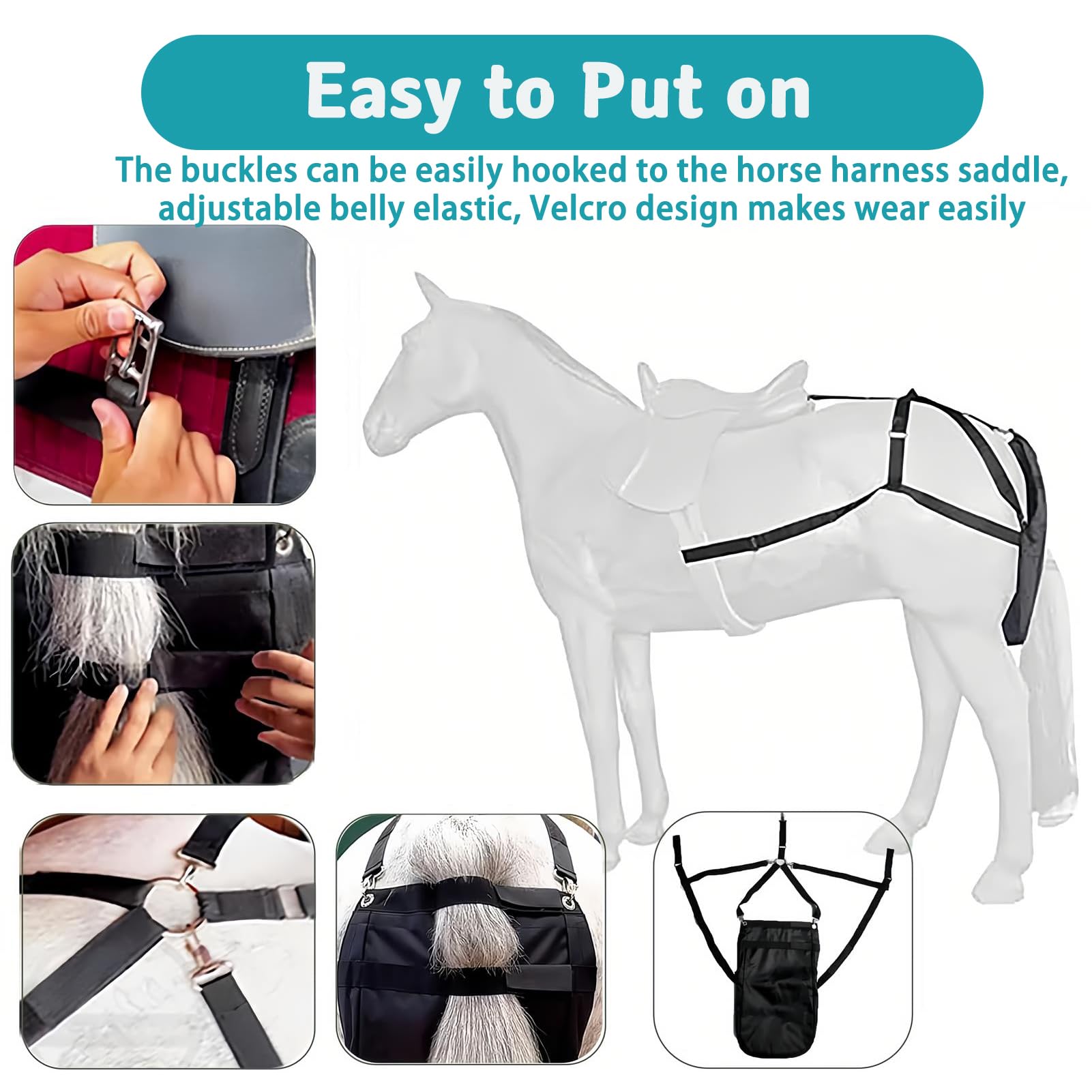 Bolsa impermeable para recoger estiércol de caballo, bolsa ligera para excrementos equinos para bodas, desfiles y eventos escénicos, diseño de fácil ajuste para una limpieza cómoda