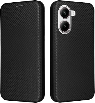 Redmi Note 11 5G Notebook-type, Thin, Carbon Fiber Cover, TPU, Protective Bumper, Wallet-type, Magnetic, Card Storage, Drop Prevention, Holder Opens Horizontally Black, POCO X7 Pro