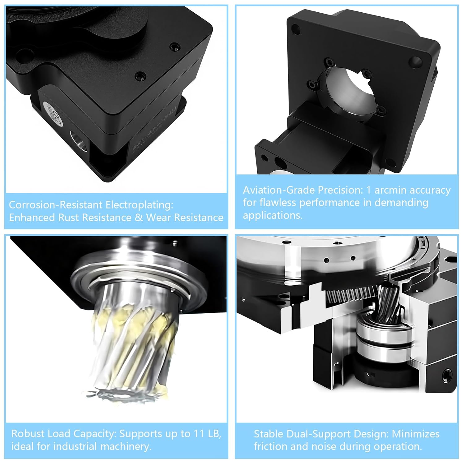 Hollow Rotating Platform Ratio 5:1 High Precision Planetary Gearbox Gear Hollow Rotary Actuator 360 Degree Electric Rotary Table for Nema17 Stepper 40mm Servo Motor