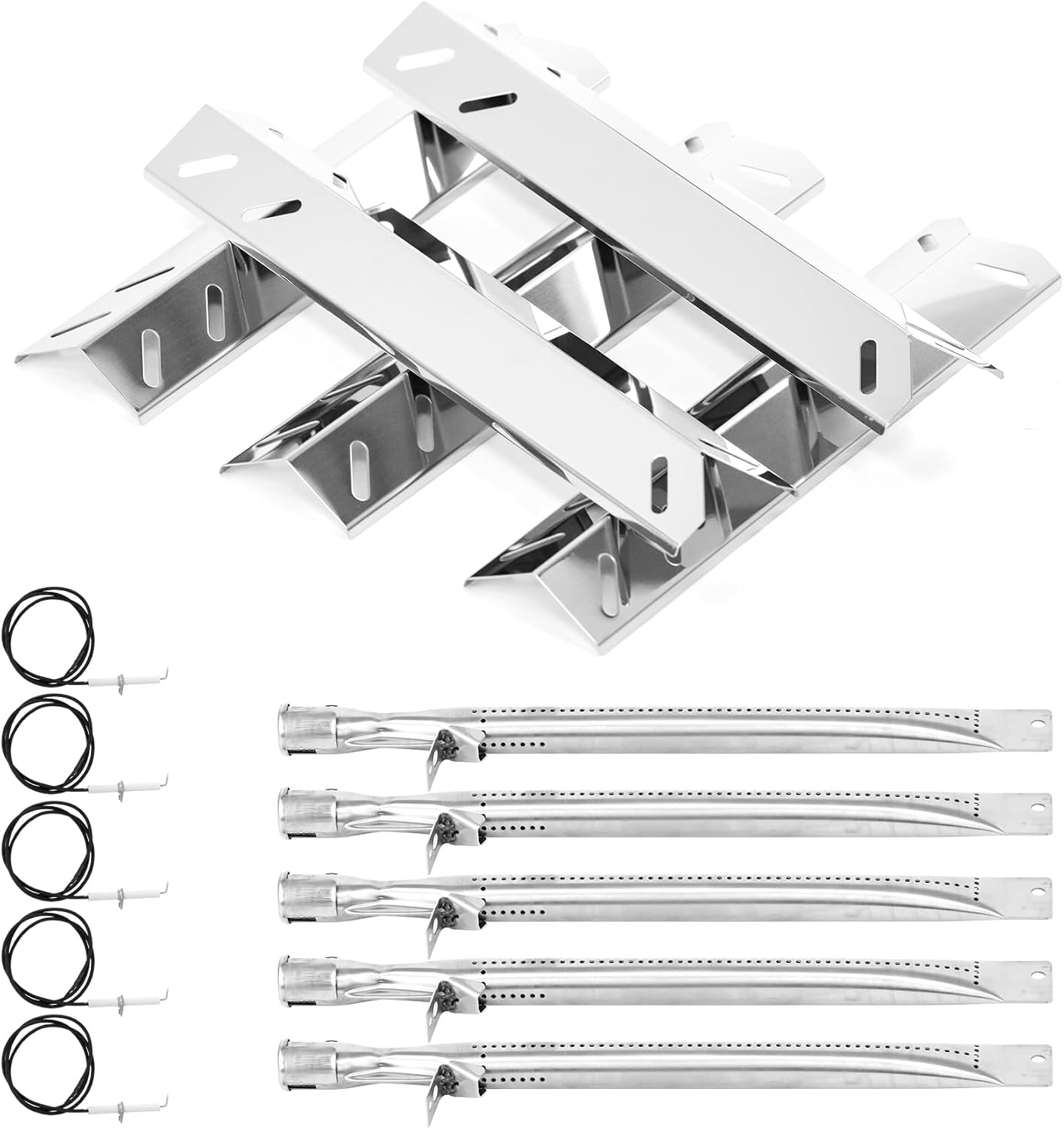Grill Replacement Parts for Cuisinart 2556, GAS9556AS, GAS9456AS, GAS2456AS, GAS2556AS, GAS1456ASO, Grill Burner, Heat Plate Parts for Cuisinart 3-In-1 GAS9556AS 5 Burner Propane with Side Burner