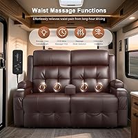 Vista 8 de RV Loveseat Recliner Sofa, Wall Hugger Massage Reclining RV Couch with USB, Insert Pockets, Cup Holders, 150° RV Recliners Sleeper Sofa for RV