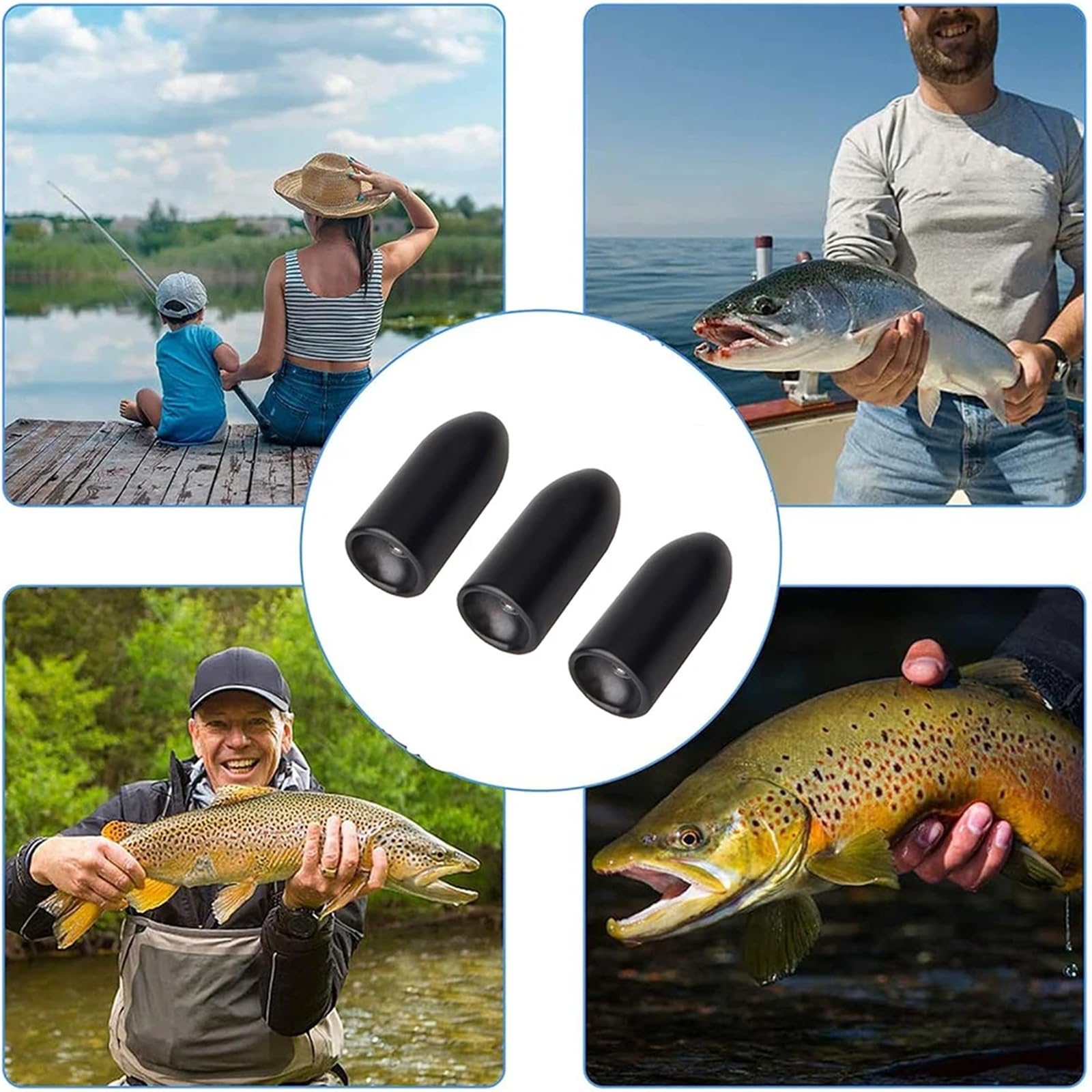 Lot de 12 poids à ongles pour pêche au bar en tungstène pour pêche au bar