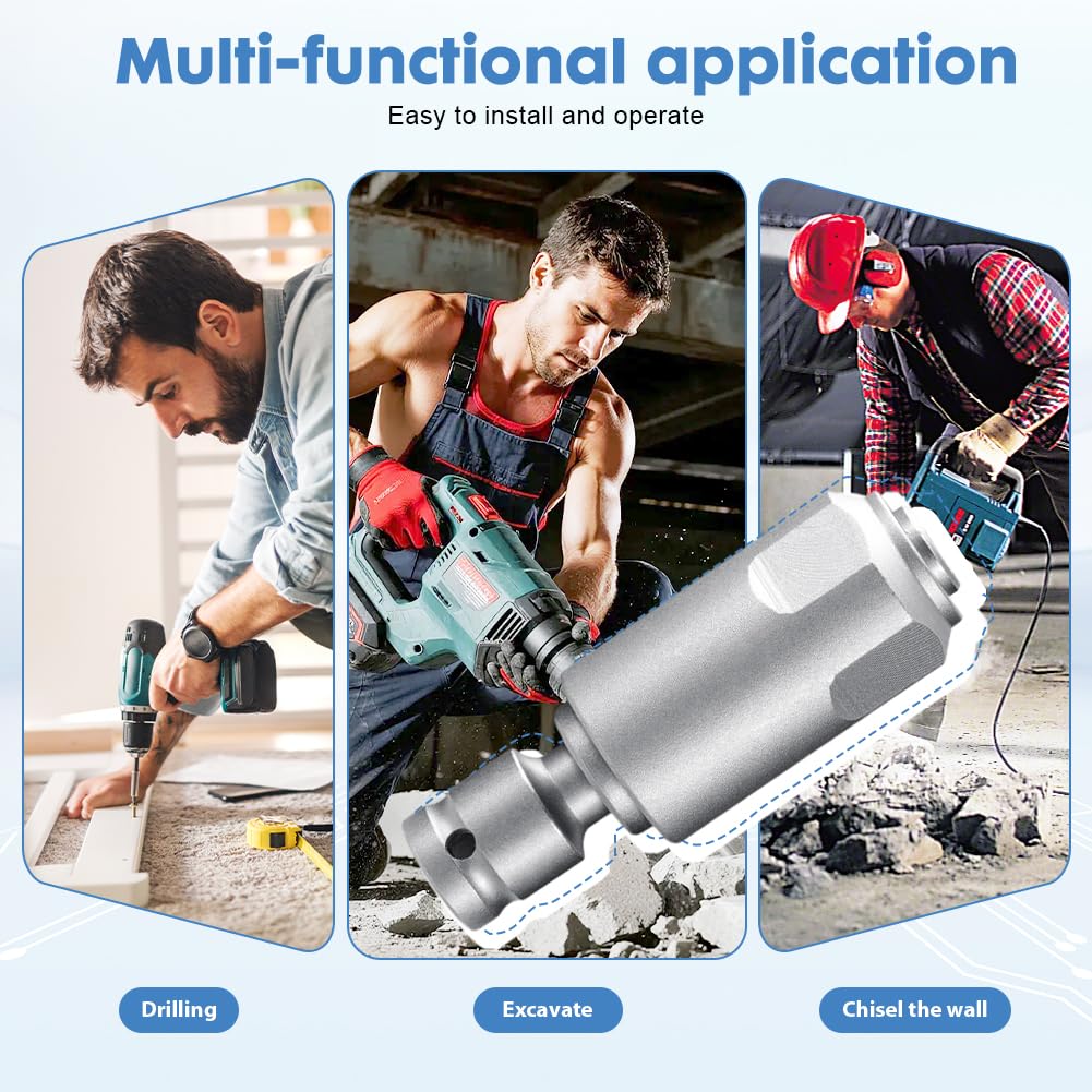 CEWROM Adattatore per convertire avvitatore a percussione a martelli elettrici, adattatore per avvitatore a percussione SDS Plus, da utilizzare con trapano/avvitatore a percussione