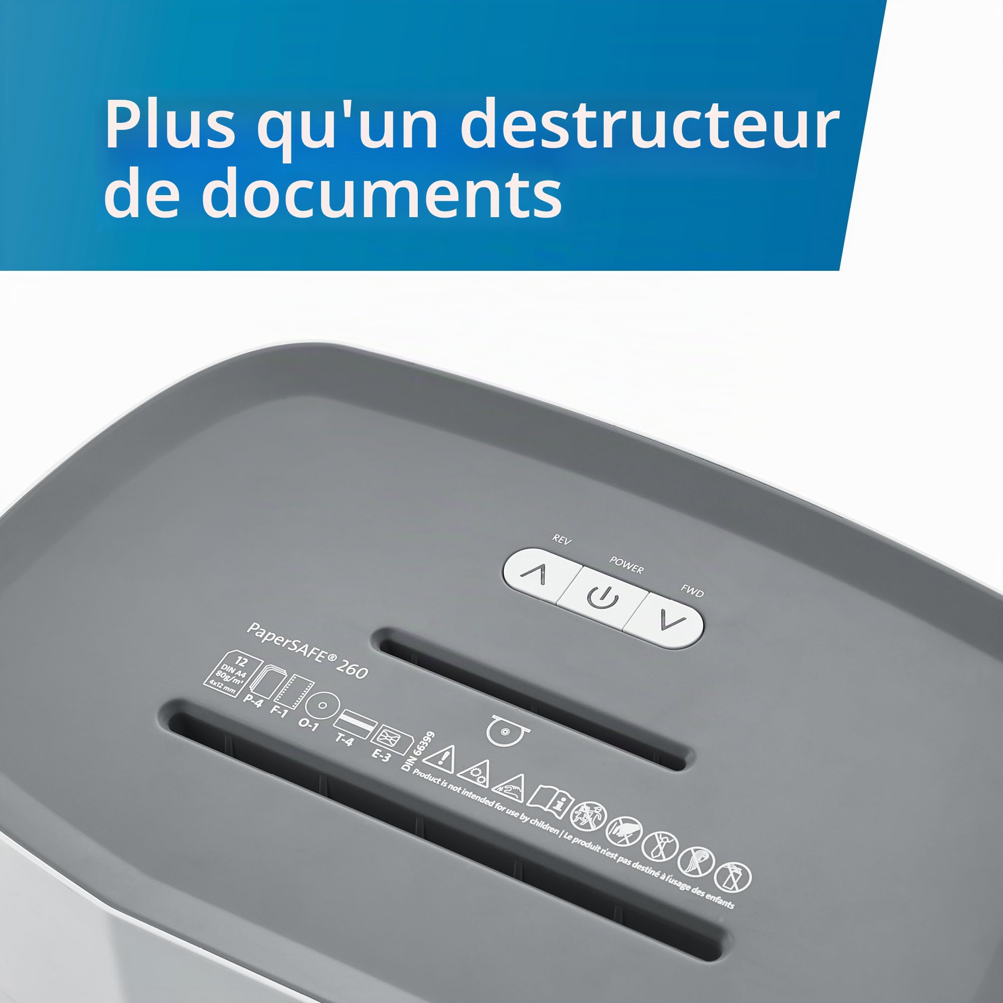 Dahle PaperSafe PS 240 Destructeur de documents (10 feuilles, niveau de sécurité P4, coupe croisée, sans huile et sans entretien, 25 l) Gris