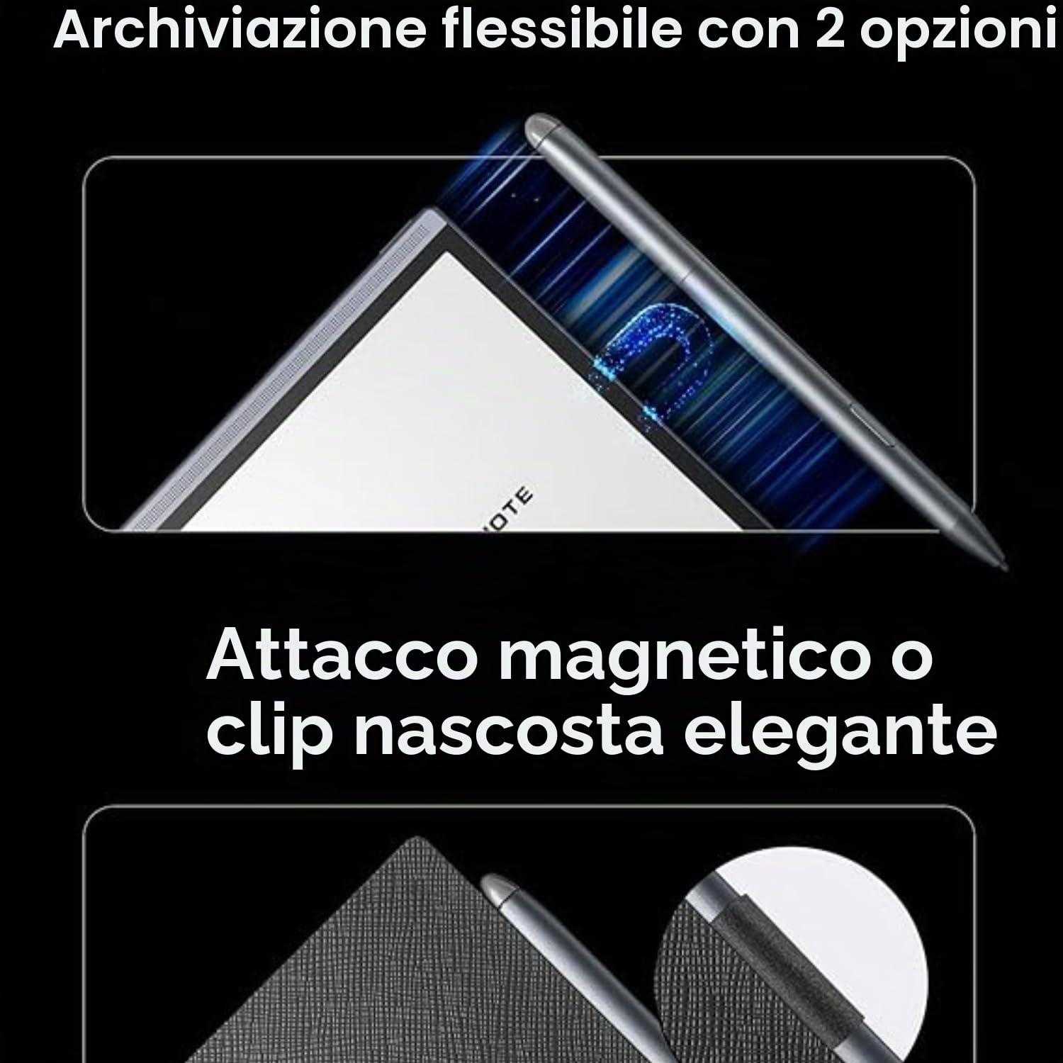 iFLYTEK Paper Tablet 8,2" Custodia in pelle PU di alta qualità, sottile e leggera, con clip per penna per vassoio di scrittura, impermeabile e antipolvere, nero