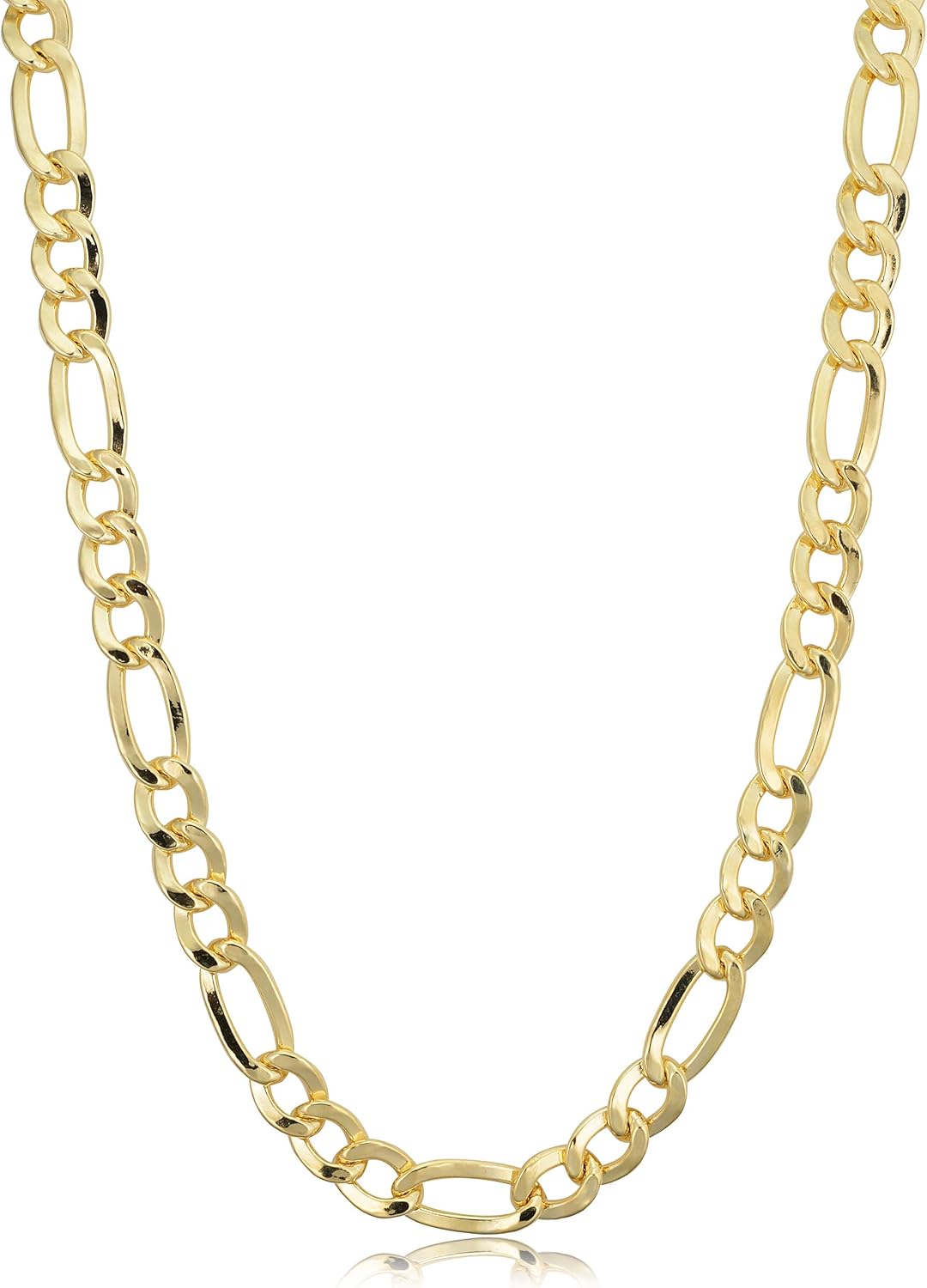 Kooljewelry Unisex Figaro Chain Necklace - 14k Gold Filled Solid Figaro Link Chain Necklace