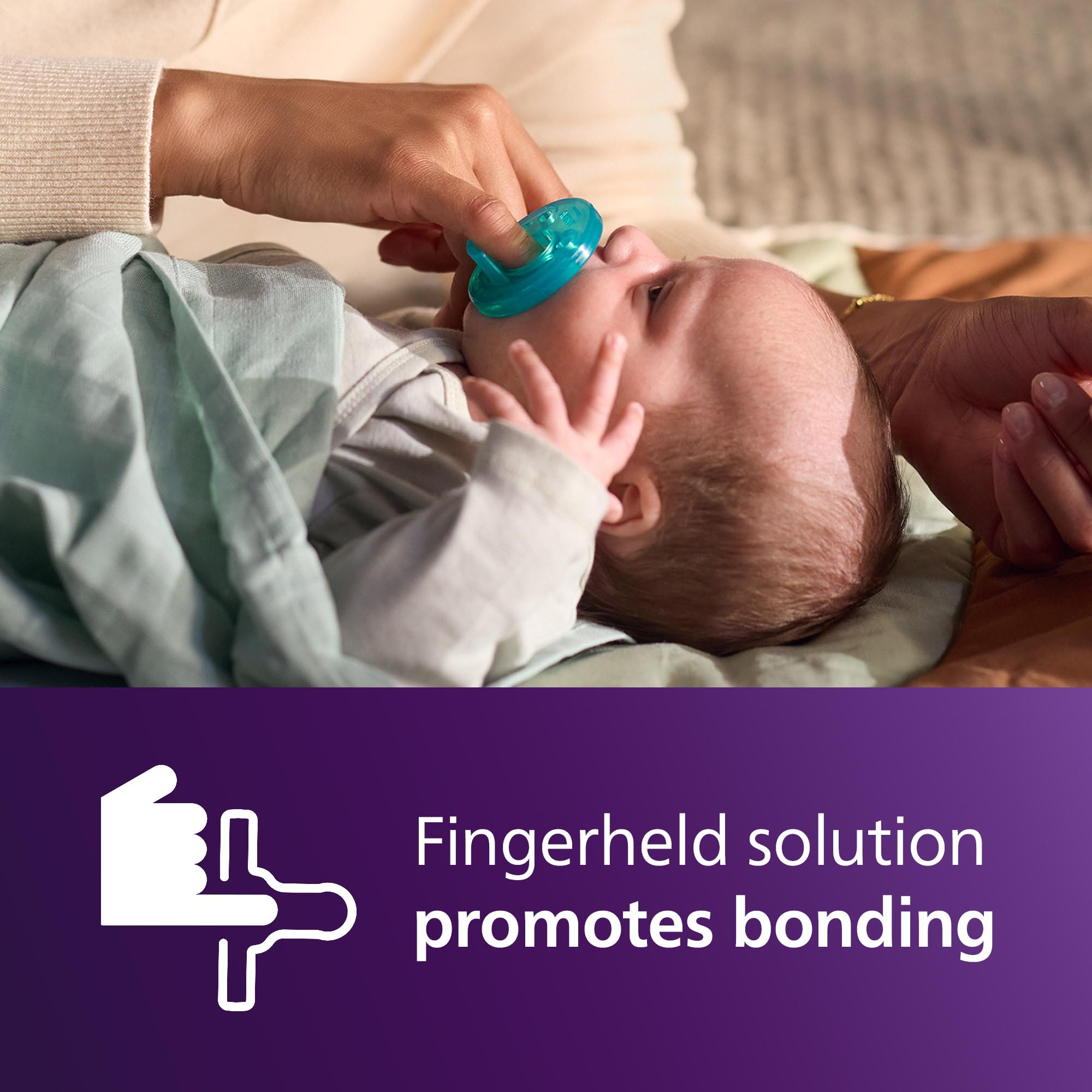 Philips Avent Soothie Orthodontic Baby Pacifiers, 100% Silicone Pacifiers, One Piece, BPA-Free, for Babies 0-3 Months, Green, 4 Pack, Model SCF190/41