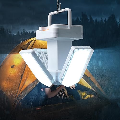 Faroles solares para acampar recargables de 5600 lúmenes, linterna de camping plegable, funciona con energía solar, 3 modos de iluminación, luces