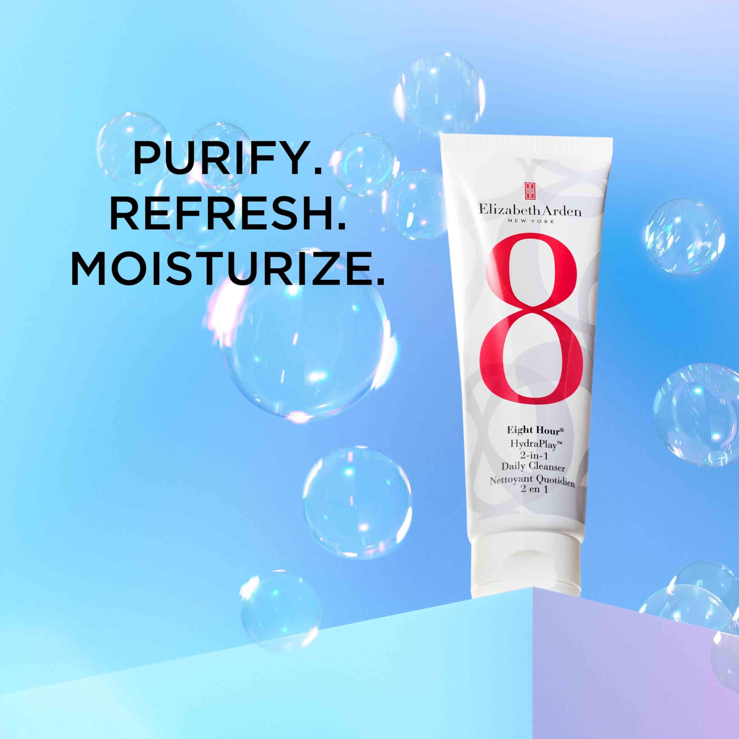 Elizabeth Arden Eight Hour HydraPlay 2-in-1 Daily Cleanser, 125ml, Purifying, Pore-Refining - Image 3
