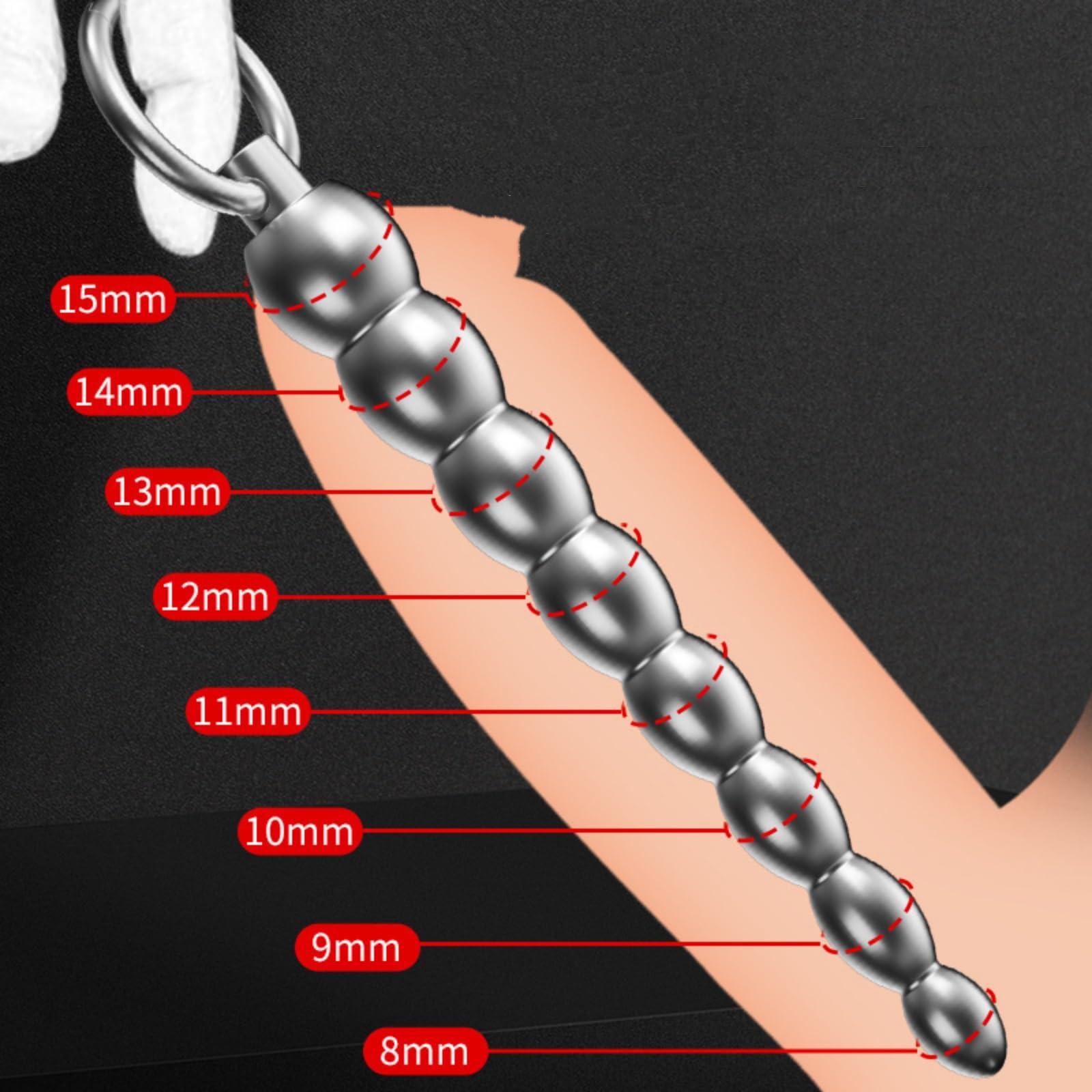 Barra per esercizi uretrali in acciaio inossidabile da uomo Accessorio per allenamento in metallo Lunghezza 133 mm - IThlM28 (3Pcs)