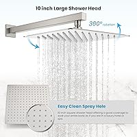 Vista 3 de gotonovo Juego de grifo de ducha tipo lluvia con sistema de molduras de ducha con cabezal de ducha de lluvia de 10 pulgadas, mezclador de baño