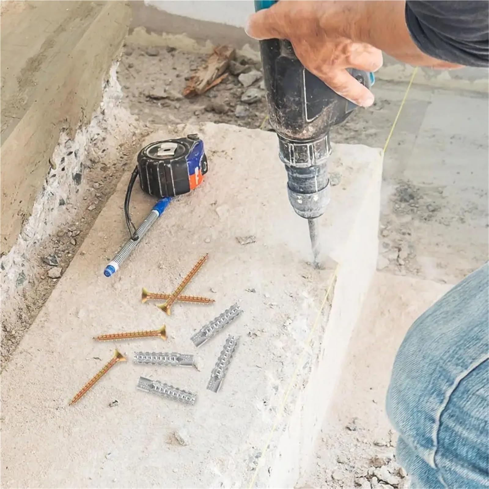 Fisher Tasselli Viti autofilettanti del tubo di espansione seghettato metallo Tappo perforazione for il bullone fissaggio degli ancoraggi muro cemento(M8 100Sets)