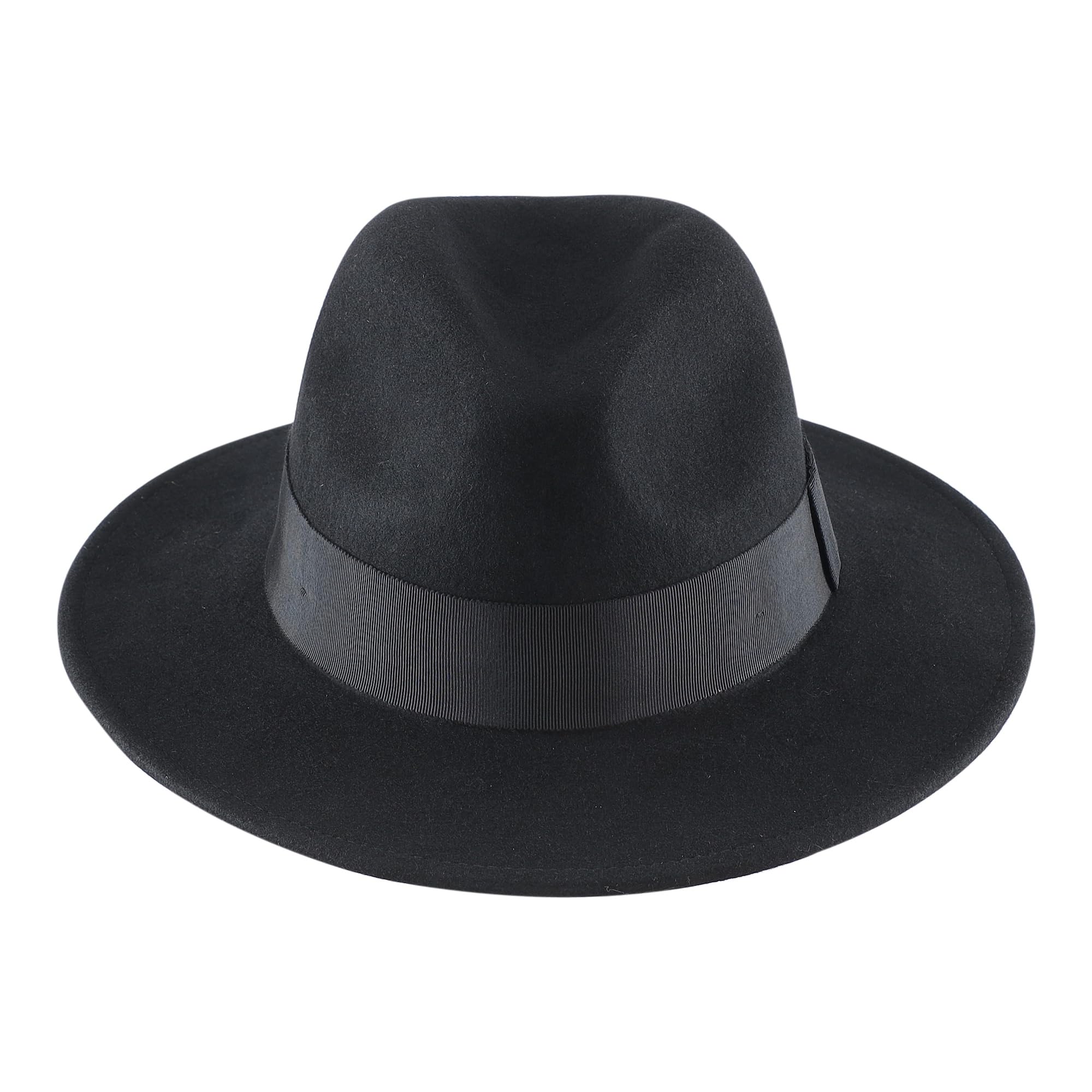 Home Prefer Sombrero Fedora de lana para hombre con banda clásica de ala ancha para hombre y mujer, sombrero de vestir Panamá
