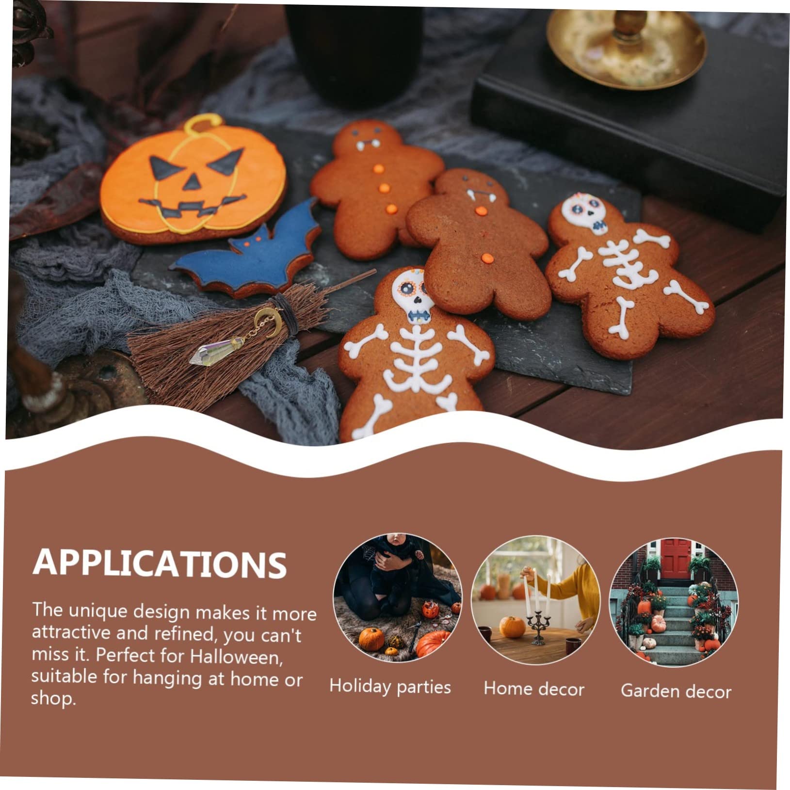 ULDIGI Mini Branch Broom Pendant Witch Halloween Decor Broom Ornament Wiccan Stuff Witch Broom Halloween