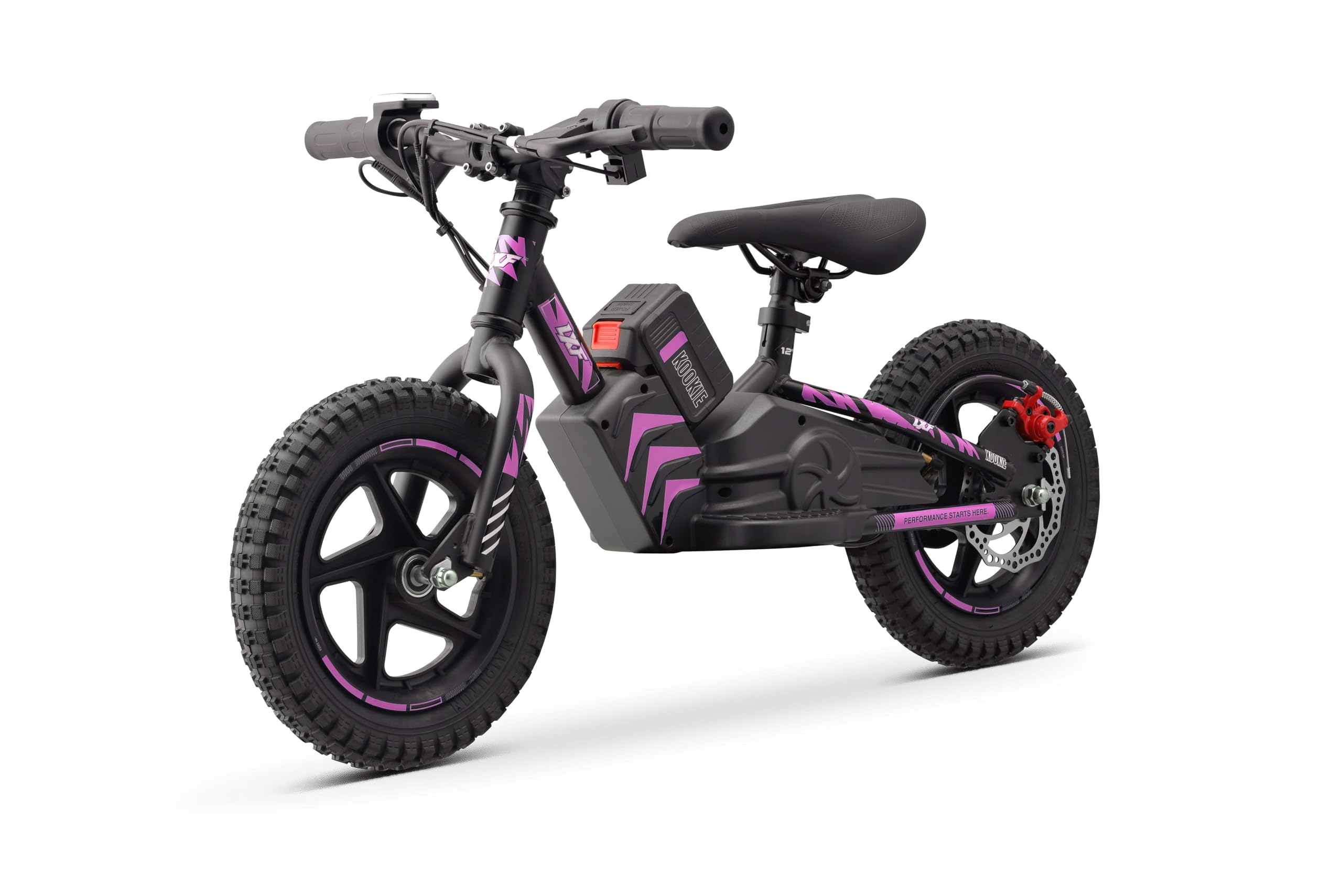 LXF Draisienne électrique Enfant Kookie 12" Black Edition, 250w, Batterie Lithium-ION 21V, Selle réglable, Frein à Disque arrière